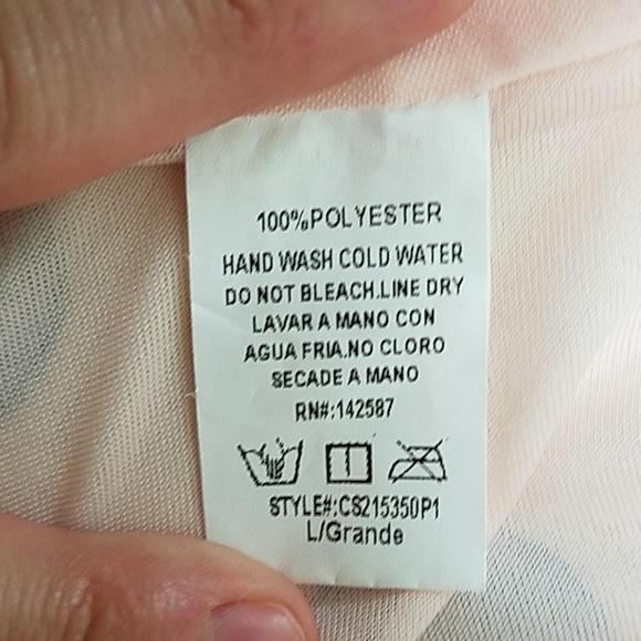 LTX Sportswear Pink Navy Polka Dot Dress L - Picture 5 of 6